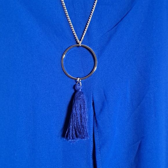 JM Collection Necklace Overlay Maxi Dress Small - Picture 5 of 11